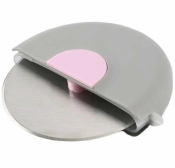 Round Pizza and Dough Cutter with Cover (8.5 cm, Stainless Steel)