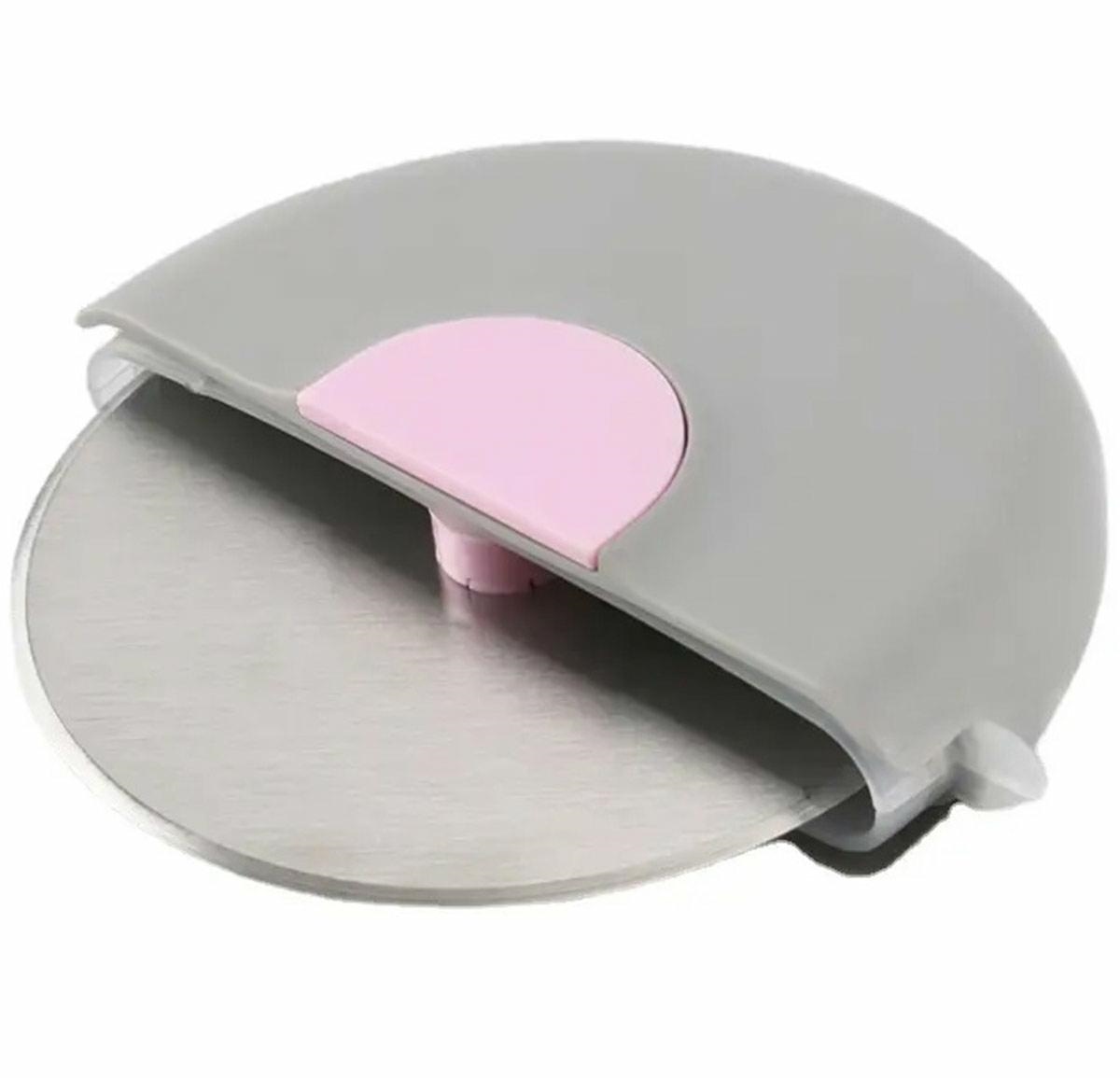 Round Pizza and Dough Cutter with Cover (8.5 cm, Stainless Steel)