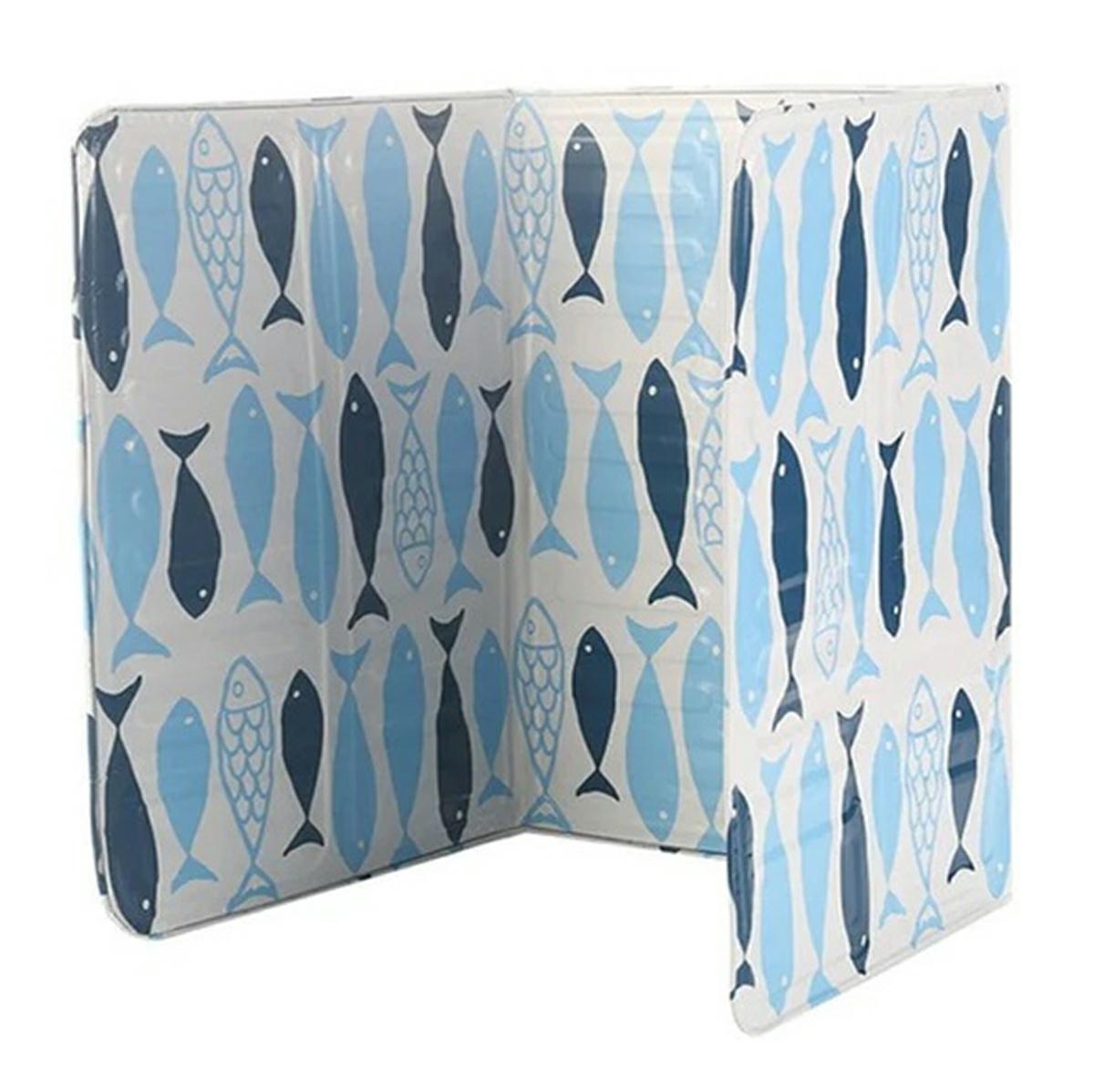 Aluminum Protective Screen Mat Against Splashes, Grease, Oil, for the Kitchen Stoves, 83x39cm, Blue