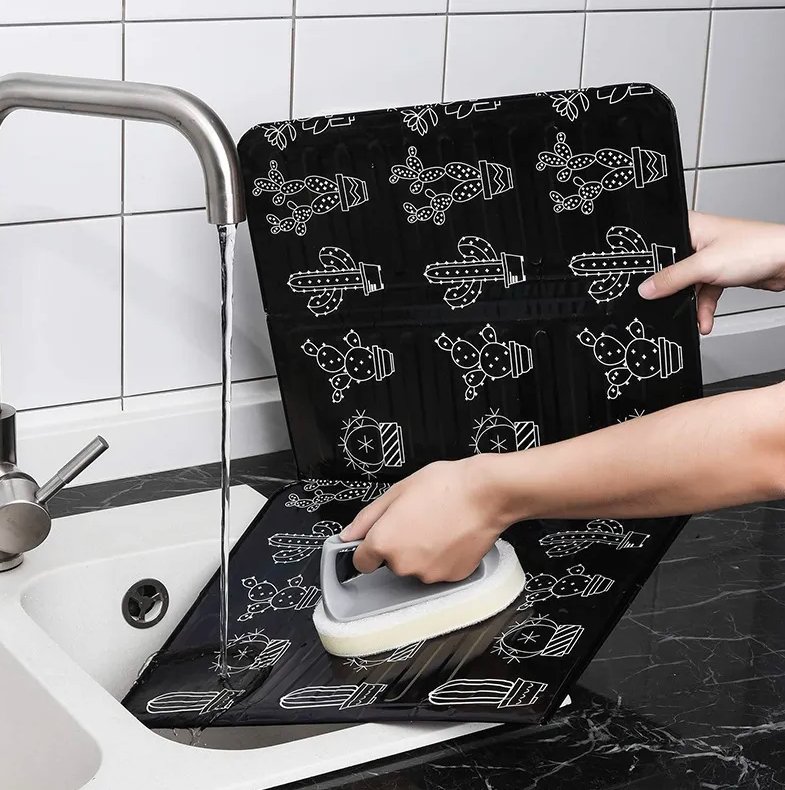 Aluminum Protective Screen Mat Against Splashes, Grease, Oil, for the Kitchen Stoves, 83x32cm, Black (3)