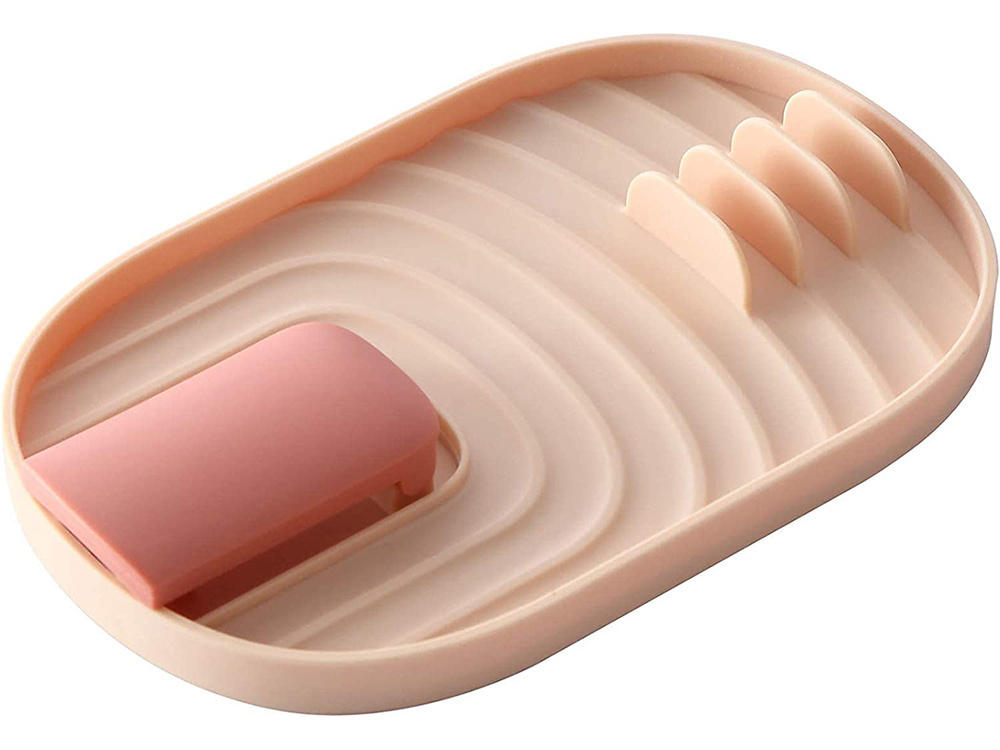 Spatula Spoon Rest Kitchen Utensils Drainer, Pink (0)
