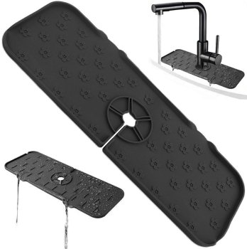 Silicone Sink Drainer Mat Black