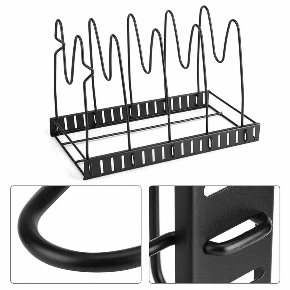 Pan Organizer Rack for Cabinet 5-Tier Adjustable Pot and Lid Holder (1)