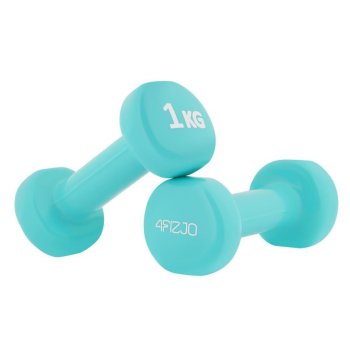 4Fizjo Vinyl Dumbbells for Fitness Workout 2 x 1kg, Mint