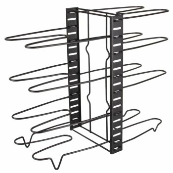 Pan and Pot Organizer Rack for Cabinet, Adjustable 8-Tier Holder for Lids and Pans, black