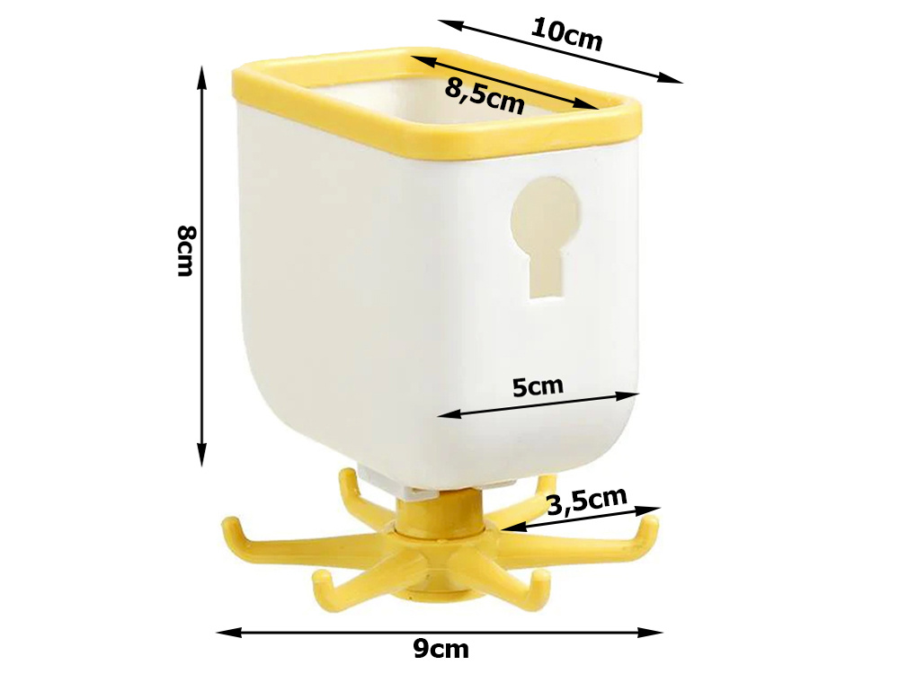 Rotating Kitchen Hanger with Container and Hooks (8)