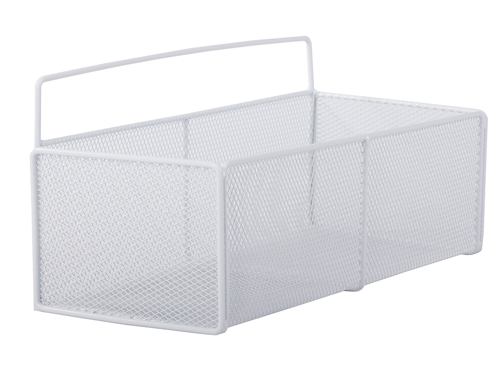 Hanging basket metal organizer hanging kitchen shelf white (2)