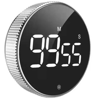 Portable Rotation Countdown Timer Clock Time with Alarm for Home Sport Kitchen, Black