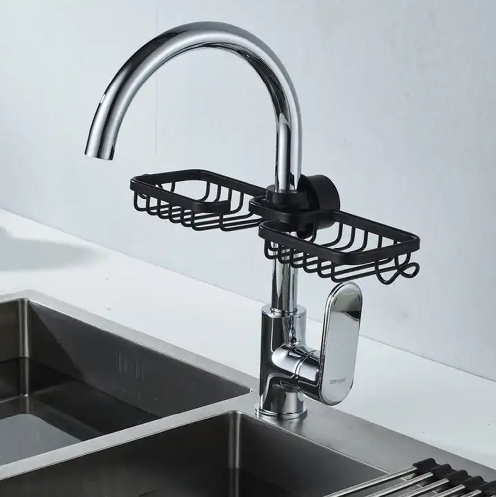 Kitchen Shelf Sponge Holder Organizer for Faucet (1)