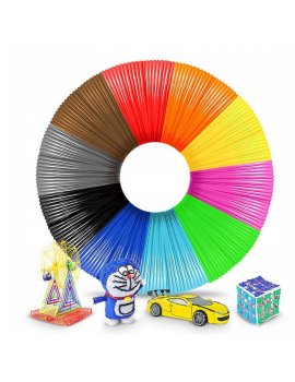 3D Pen PCL Refills Cartridges Set of 10 Colors 3D Printing Filament 1.75mm, 50m