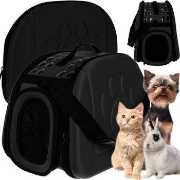 Foldable Soft-Sided Pet Carrier for Small Dogs and Cats, Black