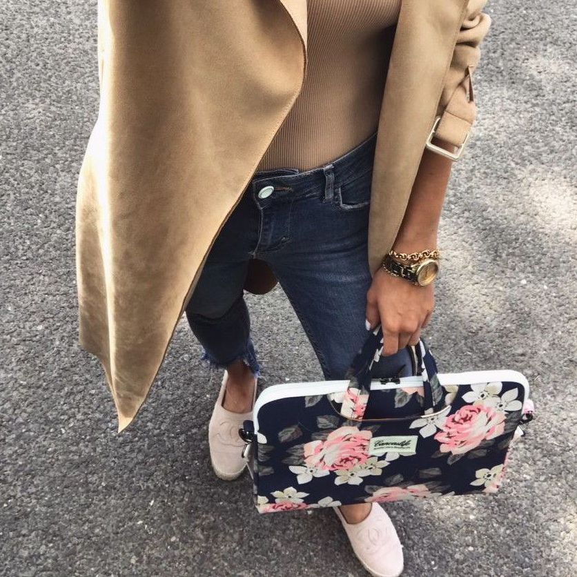 Canvaslife Briefcase bag for a 15-16" laptop - navy blue and pink (0)