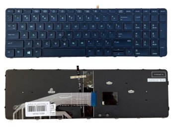HP Laptop Keyboard Probook 650 G2 G3 655 with Backlight & Frame, Black