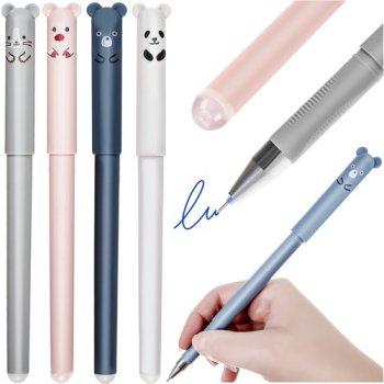 Set of 4 Erasable Pens, Animals