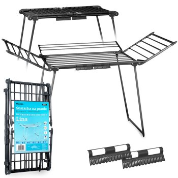 Massido Lina Foldable Clothes Drying Rack 22 m, black