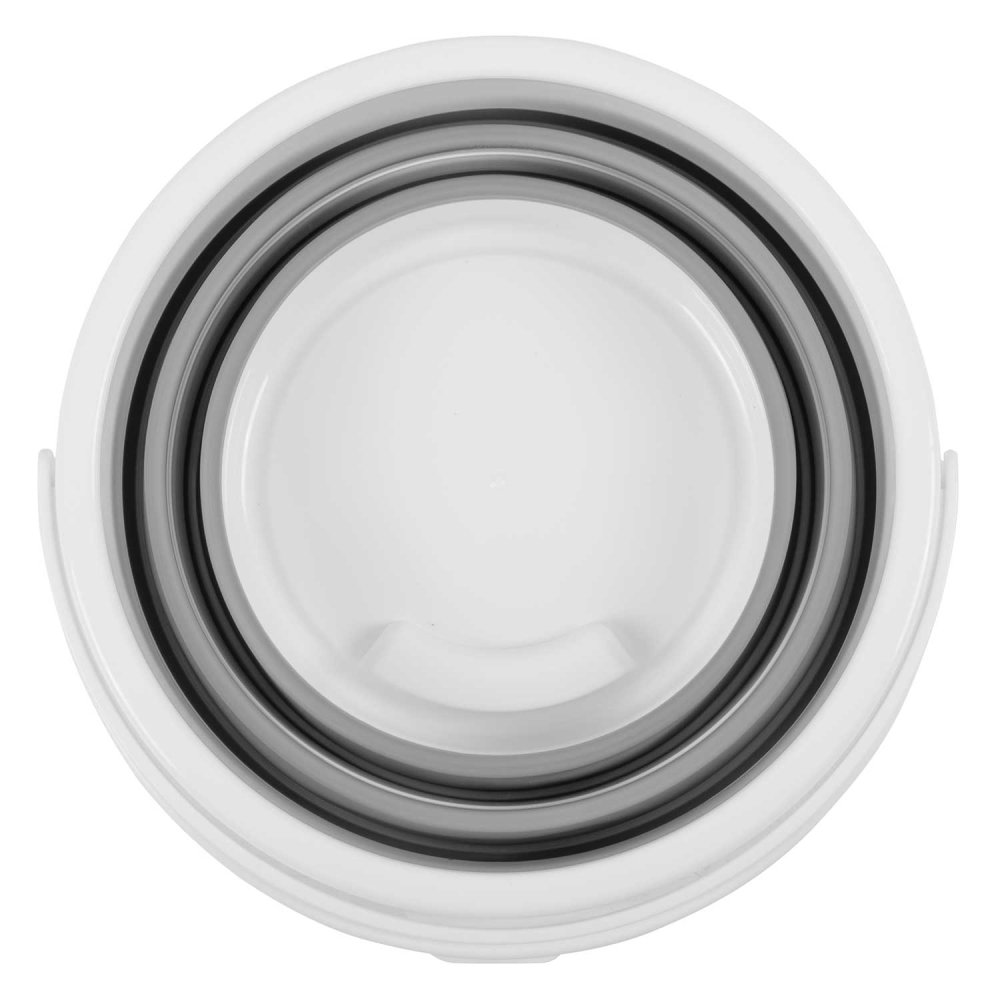 Massido MS-681 Collapsible Silicone Bucket with Lid, 10L, Grey (2)