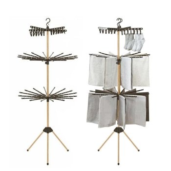 Freestanding 3-Tier Clothes Drying Rack with Rotating Design