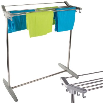 Compact Clothes Drying Rack, Small Portable Laundry Dryer for Balcony, Grey
