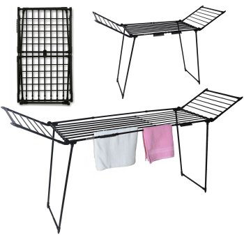 Foldable Extendable Clothes Drying Rack 27m, Black