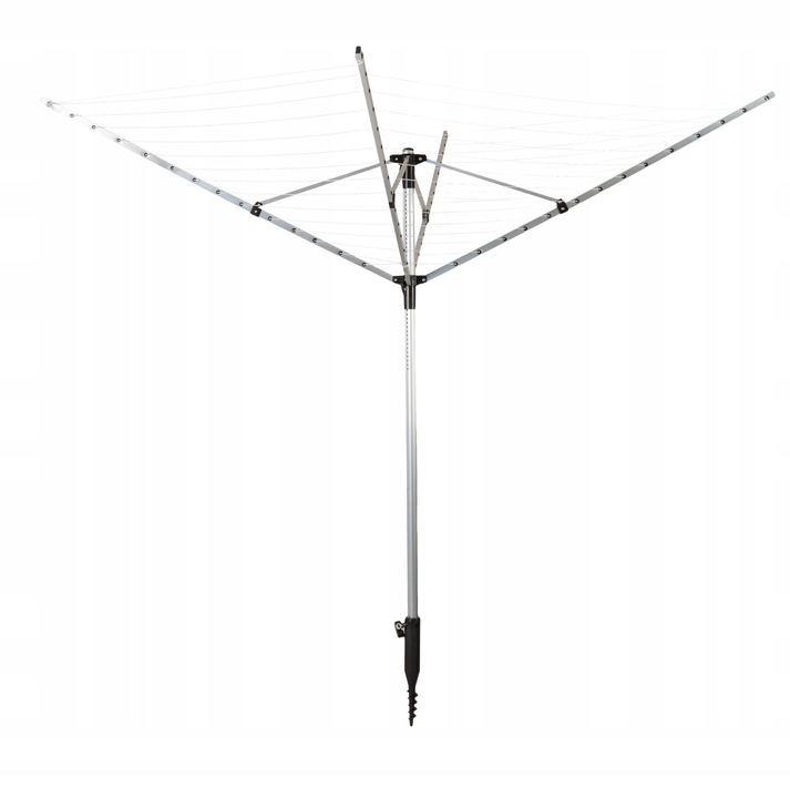 ModernHome Rotary Garden Clothesline 60 m – Aluminum, Ground Screw & Cover (0)