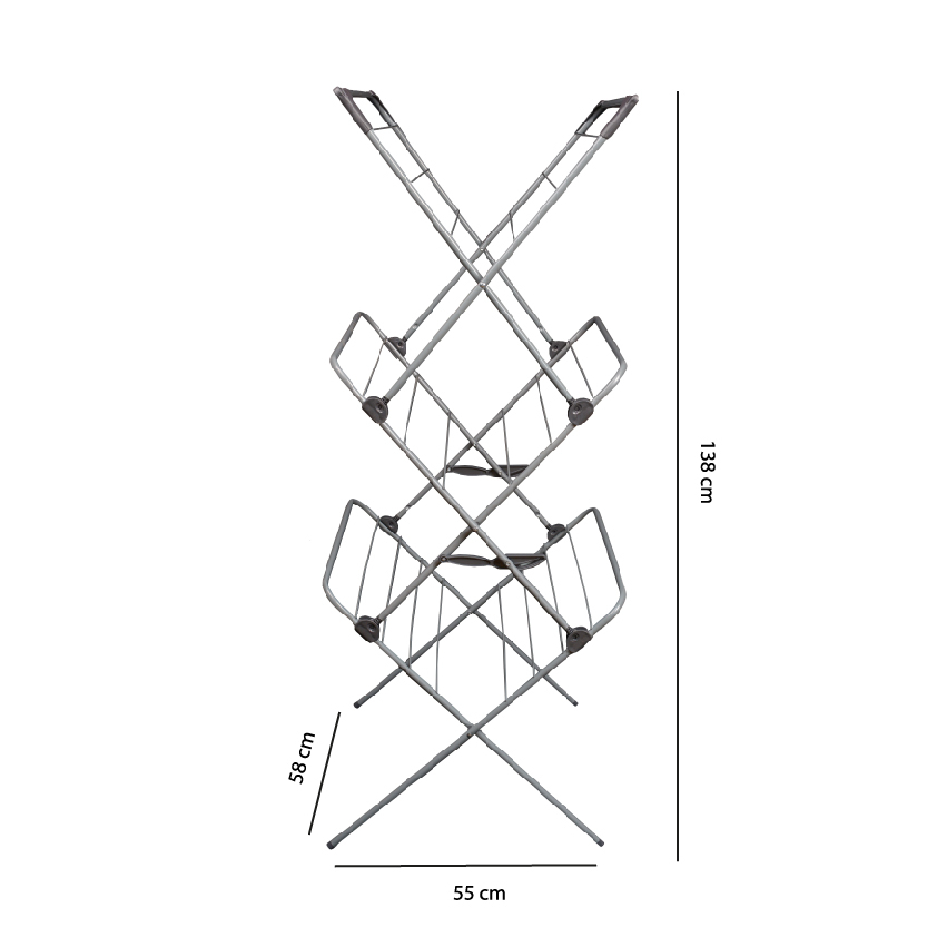 ModernHome Vertical 3-Tier Clothes Drying Rack, 15m Drying Space (2)