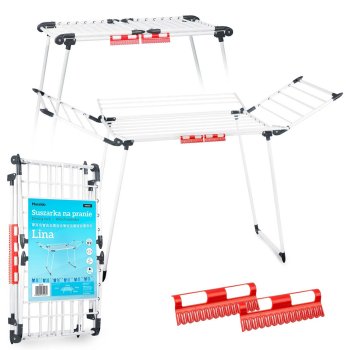 Massido Lina Freestanding Clothes Drying Rack 22 m, Foldable, white