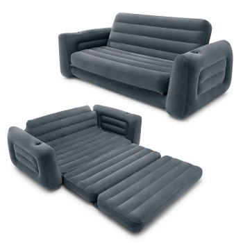 Intex 66552 2-in-1 Inflatable Sofa Bed Queen Size, Gray