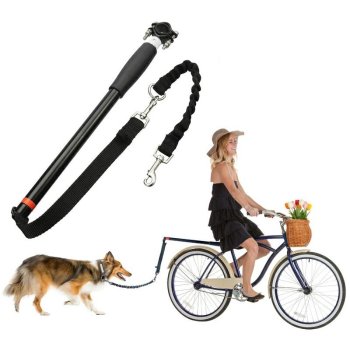 Dog leash for a bicycle