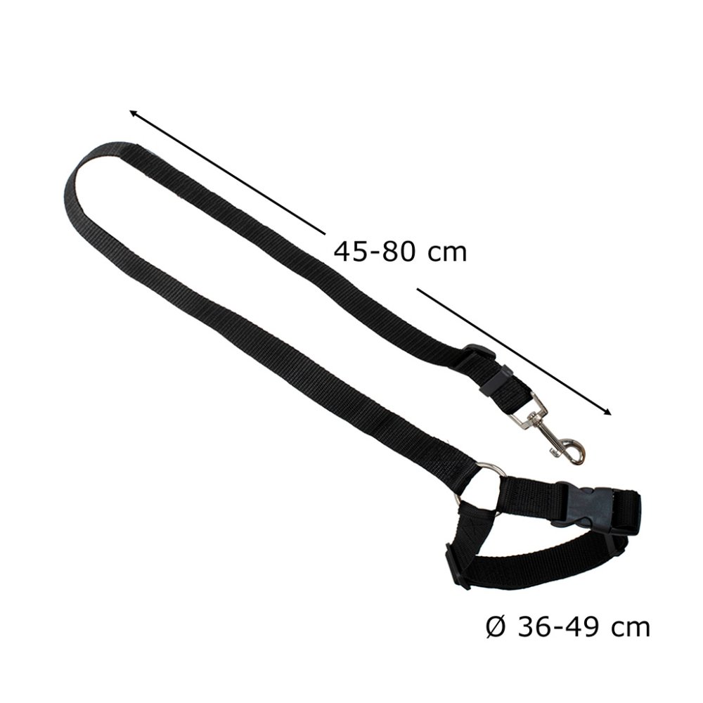 Adjustable Dog Car Seat Belt with Headrest Restraint, 45-80 cm, Black (3)