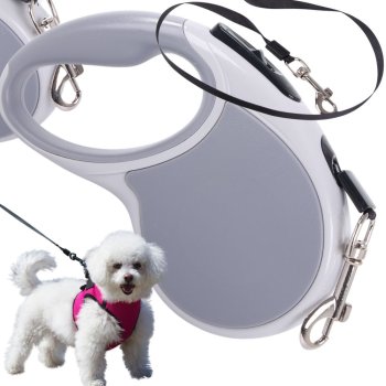 Automatic dog leash 5m, strong up to 15kg, with lock, grey