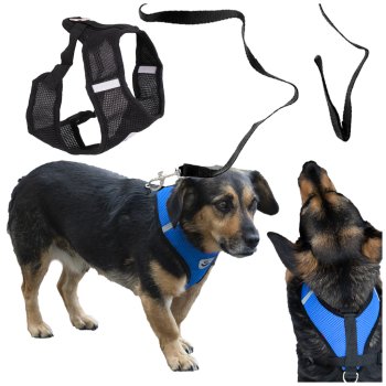 Adjustable No-Pull Dog Harness and Leash Set XL, Reflective Breathable Vest