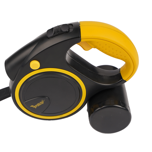 Retractable Dog Leash with Flashlight 5m Purlov 25965, Black / Yellow (3)
