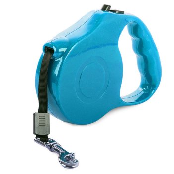 Retractable Dog Leash 5m Tape with Lock for Dogs up to 15kg, Blue