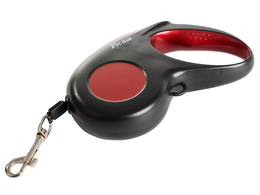 Strong automatic retractable dog leash with lock, 5m, up to 15kg, red (0)