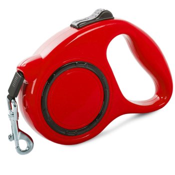 Retractable Dog Leash with Lock 5m Tape for Dogs up to 15kg, Red