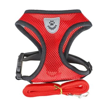 Reflective No-Pull Dog Harness with Leash, Size S, Red
