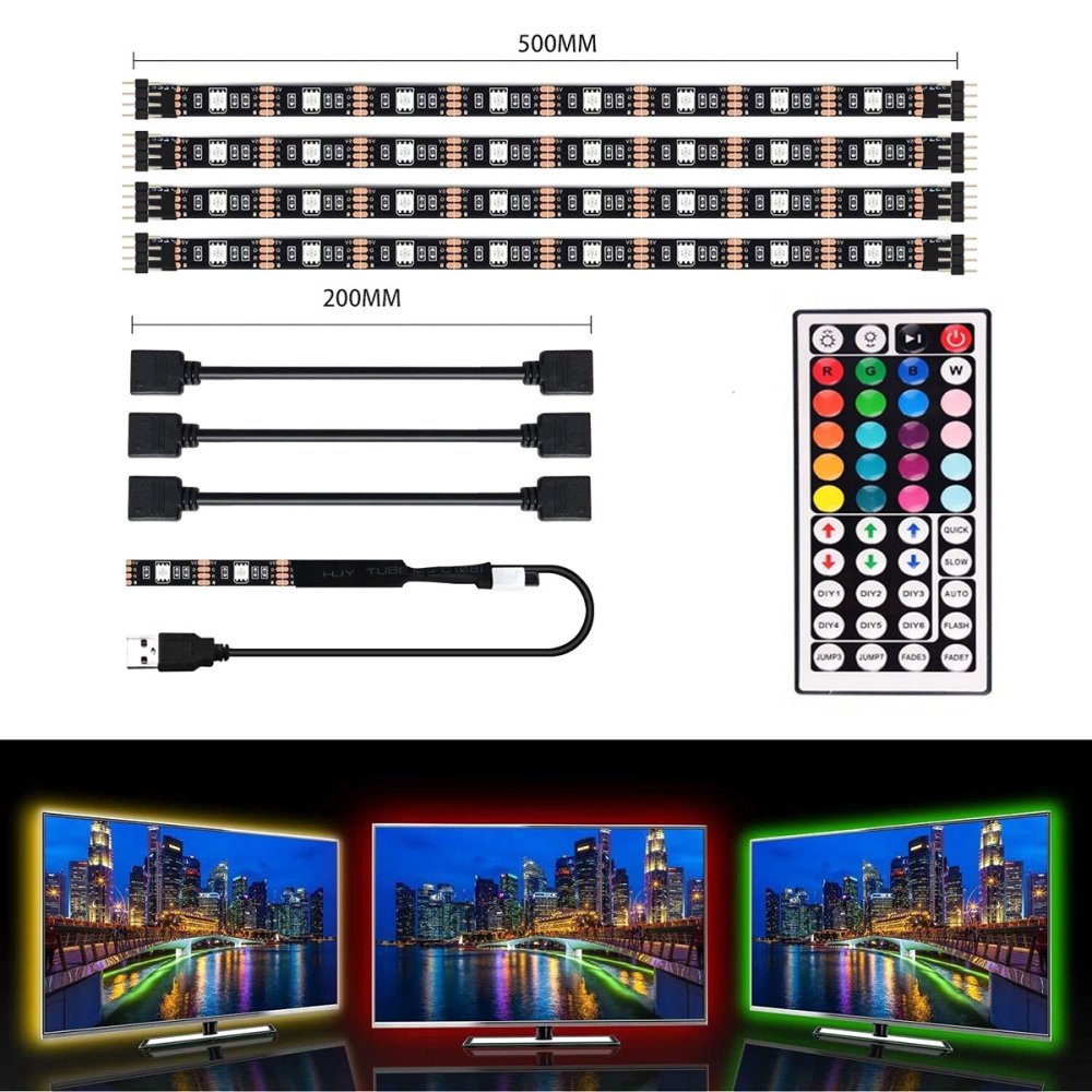 TV Backlight USB RGB LED Light Strip with Remote Control, 2m (6)