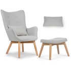 Sofotel Norse Wingback Armchair with Footstool, Light Grey