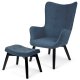 Sofotel Norse Wingback Chair with Footstool, Blue