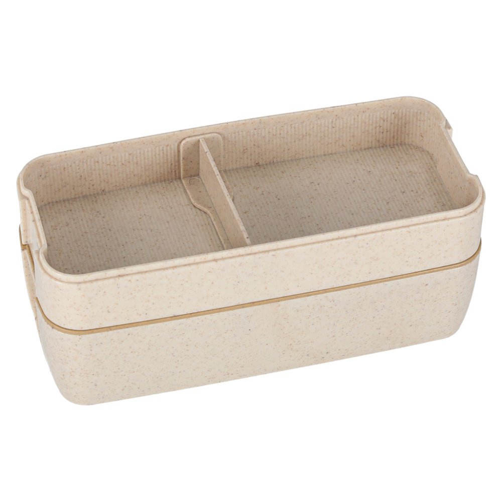 Lunch Box with Compartments and Cutlery 750ml, Beige (2)
