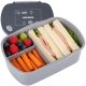 Bento Lunch Box 800ml Ruhhy 26169 with Compartments, Microwave Safe, Gray
