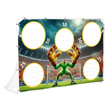 Football goal with training target mat 180x122 cm MultiGarden, white
