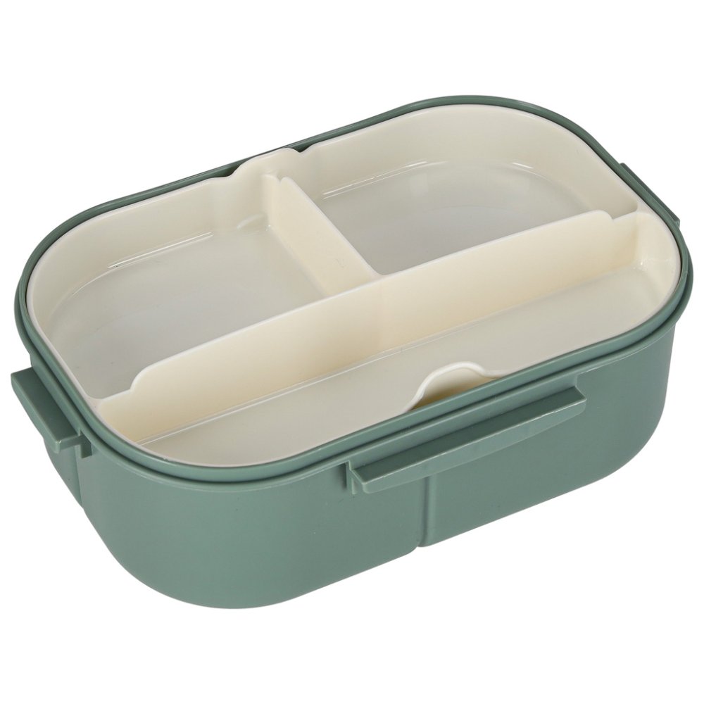 Bento Lunch Box with Compartments and Cutlery 1200ml, Green (2)