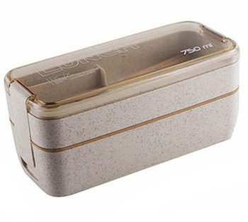 Lunch Box with Lid, 750 ml, Beige