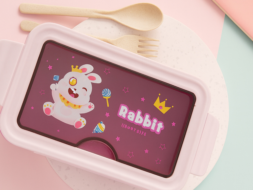 Bento Lunch Box for Kids and Adults with 2 Compartments and Utensils, Purple (0)