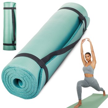Foam Fitness Yoga Exercise Mat - 180x60 x1cm, Turquoise