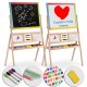Ricokids Double-Sided Kids Art Easel with Clock and Abacus, Multicolor