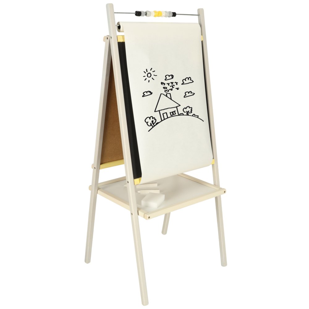 Children's Double-sided Magnetic Wooden Drawing Board with Accessories, 40x45x100 cm (4)