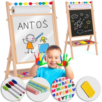 Ricokids Double-Sided Magnetic Art Easel for Kids with Accessories