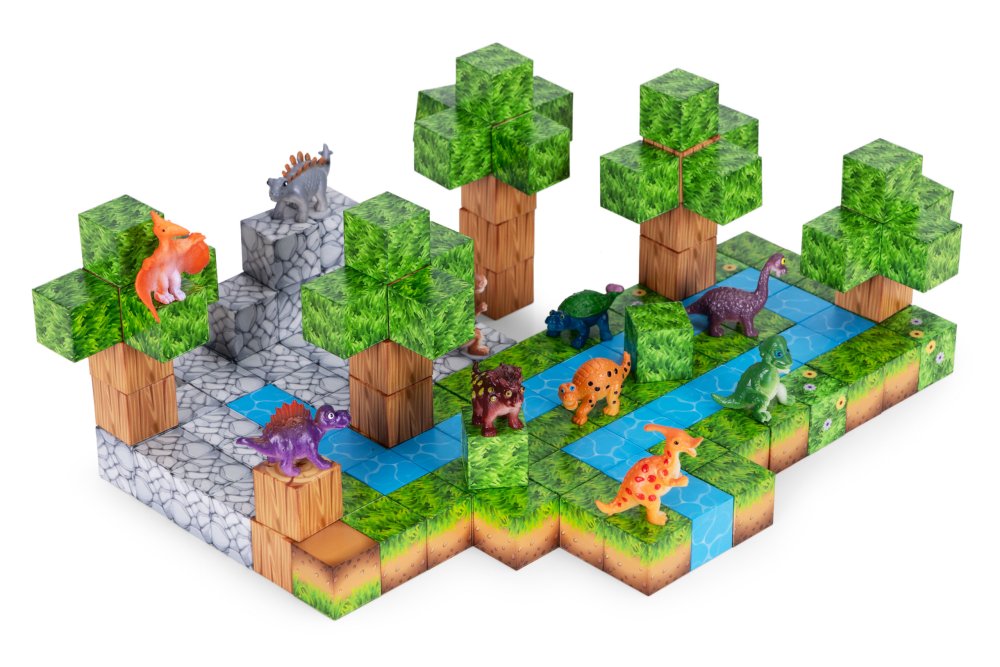 Magnetic Building Blocks for Kids 142 Piece Set with Dinosaur Figures STEM Toy (3)